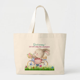Bunny Bike Jumbo Tote Bag Stoffbeutel