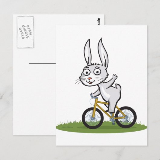 Bunny Biker Postkarte (Vorne/Hinten)