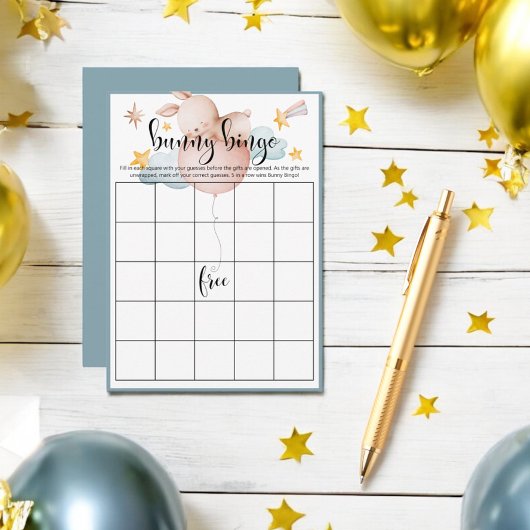 Bunny Bingo Ballon & Shooting Star Shooting Game Begleitkarte