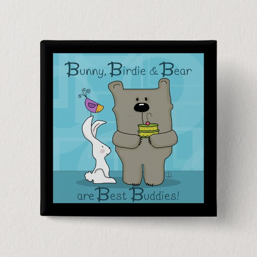 Bunny, Birdie und Bär - Die besten Buddies Button (Vorderseite)