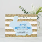 Bunny Birthday Boy Ostereier 1. Geburtstag Einladung (Stehend Vorderseite)