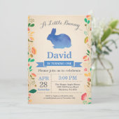 Bunny Birthday Boy Ostereier 1. Geburtstag Einladung (Stehend Vorderseite)