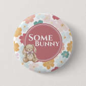 Bunny Birthday Button Cute Bunny Party (Vorderseite)