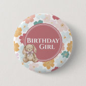 Bunny Birthday Button Cute Bunny Party (Vorderseite)