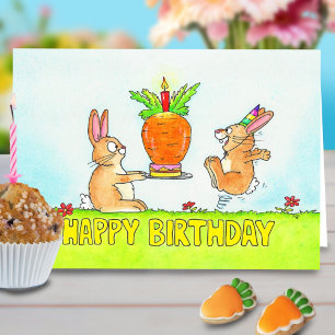 Bunny Birthday Cake Gruß Karte