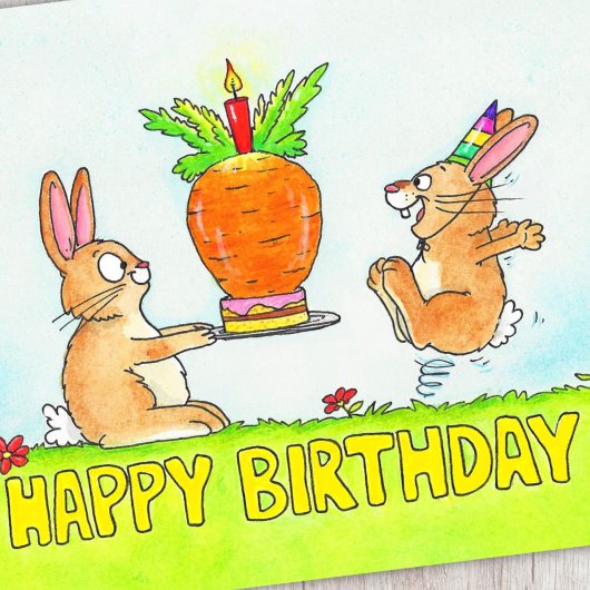 Bunny Birthday Cake Postkarte