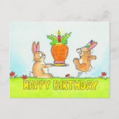 Bunny Birthday Cake Postkarte (Vorderseite)