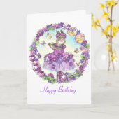 Bunny Birthday Card Karte (Gelbe Blume)