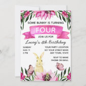 Bunny Birthday Einladung (Vorderseite)