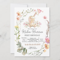 Bunny Birthday Einladung, Ein Hase ist ein Invit