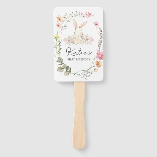 Bunny Birthday Einladung, Ein Hase ist ein Invit Fächer (Vorderseite)