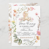 Bunny Birthday Einladung, etwas Sonne dreht sich Einladung (Vorne/Hinten)