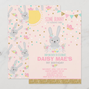 Bunny Birthday Einladung etwas sonnigen Geburtstag
