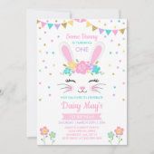 Bunny Birthday Einladung etwas sonnigen Geburtstag (Vorderseite)