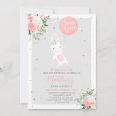 Bunny Birthday Einladung etwas sonnigen Geburtstag (Vorderseite)