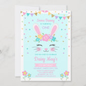 Bunny Birthday Einladung etwas sonnigen Geburtstag (Vorderseite)
