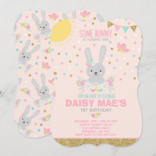 Bunny Birthday Einladung etwas sonnigen Geburtstag