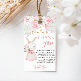 Bunny Birthday Floral Favor Tags Geschenkanhänger