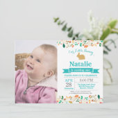 Bunny Birthday Girl Ostereier 1. Geburtstag Einladung (Stehend Vorderseite)