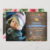 Bunny Birthday Girl Ostereier 1. Geburtstag Einladung (Vorne/Hinten)