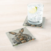 Bunny Birthday Glasuntersetzer (Schrägansicht)