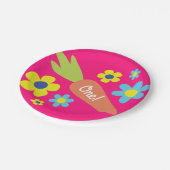 Bunny Birthday Niedlich Kid's Rabbit Party Pappteller (Schrägansicht)