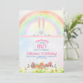 Bunny Birthday Oster Einladung (Stehend Vorderseite)