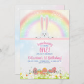 Bunny Birthday Oster Einladung (Vorne/Hinten)