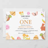 Bunny Birthday Ostereier 1. Geburtstag Einladung (Vorderseite)