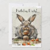 Bunny Birthday Party Feiertagskarte (Vorderseite)