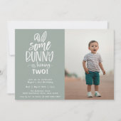 Bunny Birthday Party Foto Einladung (Vorderseite)