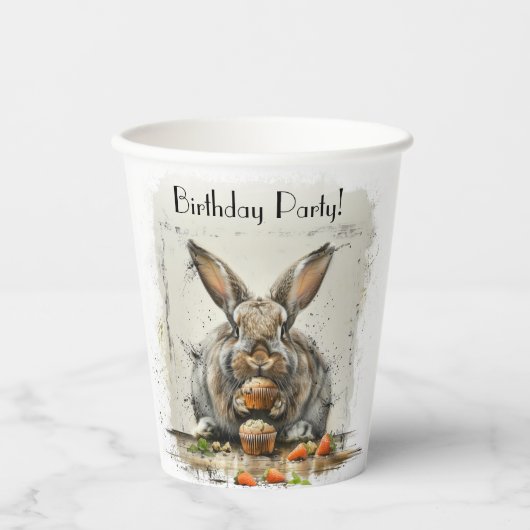 Bunny Birthday Party Pappbecher (Vorderseite)