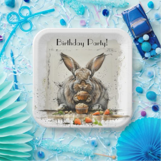 Bunny Birthday Party Pappteller (Party)