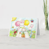 Bunny Birthday Party Party Card Karte (Vorderseite)