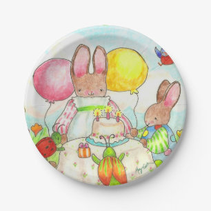 Bunny Birthday Party Party Paper Plate Pappteller