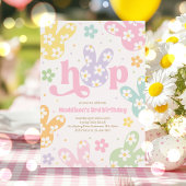 Bunny Birthday Pastel Daisy Floral Spring Party Einladung