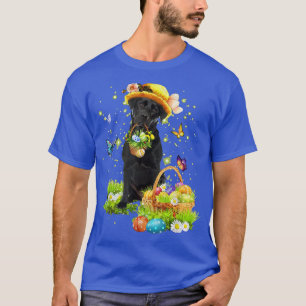 Bunny Black Labrador Hund, glückliche Ostereier, E T-Shirt