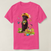 Bunny Black Labrador Hund Happy Ostereier Ostern T-Shirt (Design vorne)