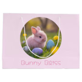 Bunny Bliss Fluffy Pink Bunny Oaster Grosses Gesch Große Geschenktüte (Rückseite)