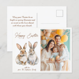 🐇 Bunny Bliss Gruß individuell gestaltbar Feiertagspostkarte