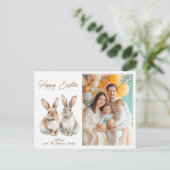 🐇 Bunny Bliss Gruß individuell gestaltbar Feiertagspostkarte (Stehend Vorderseite)