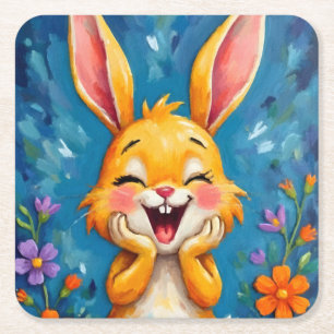 Bunny Bliss Rechteckiger Pappuntersetzer