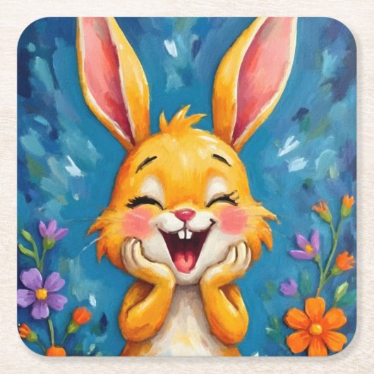 Bunny Bliss Rechteckiger Pappuntersetzer (Vorderseite)