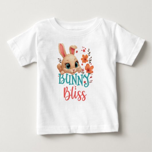 Bunny Bliss: Weich und süß Baby T-shirt (Vorderseite)