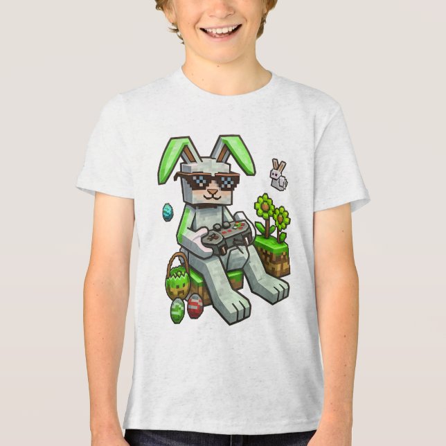 Bunny Block Gamer Tri-Blend Shirt (Vorderseite)