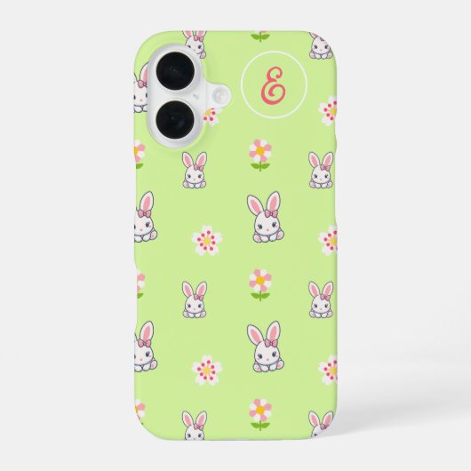 Bunny Bloom Delight iPhone 16 Hülle (Rückseite)