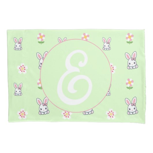 Bunny Bloom Delight Kissenbezug (Vorderseite-Links)