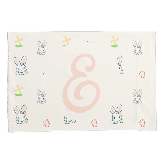 Bunny Bloom Delight Kissenbezug (Vorderseite-Rechts)