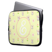 Bunny Bloom Delight Laptopschutzhülle (Vorderseite Links)