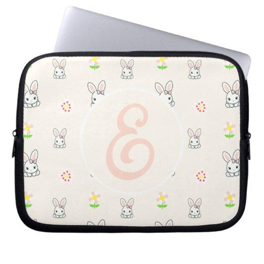 Bunny Bloom Delight Laptopschutzhülle (Vorderseite)